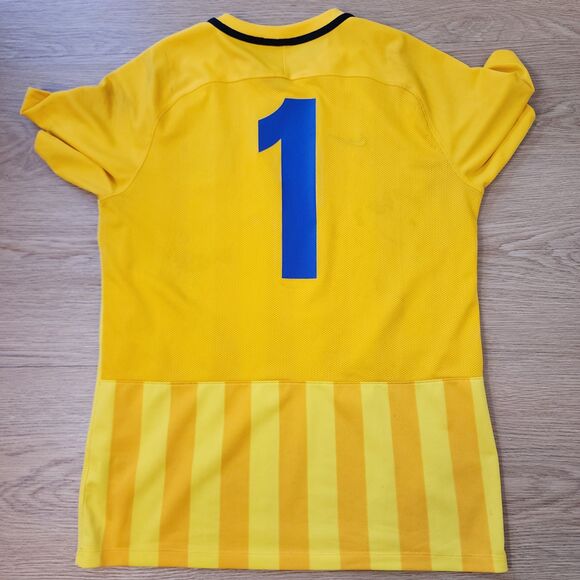 Nike Football Jersey Shirt Mens L Neon Yellow Official Croatia Soccer Pullover - Picture 8 of 12